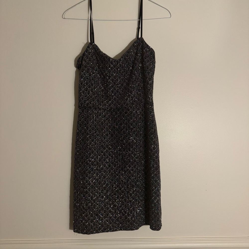 Altar'd State Black and Silver Mini Dress